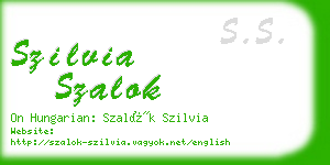 szilvia szalok business card